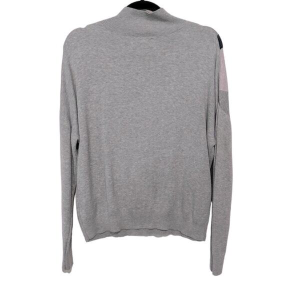 Old Navy Women's M Gray Color Block Mock Neck Long Sleeve Sweater - Picture 2 of 8
